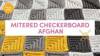 How To Crochet  Mitered Checkerboard Afghan [upl. by Ilyk]