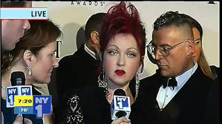 2013 Tony Awards Red Carpet  Harvey Fierstein and Cyndi Lauper [upl. by Ammadas]