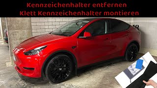 Tesla Model 3  Y Kennzeichenhalter entfernen  Klettkennzeichenhalter montieren [upl. by Parnell]