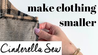 How to make clothing smaller  Make clothes thinner  Sew dress to make tighter  Hand sewing alter [upl. by Aicilas771]