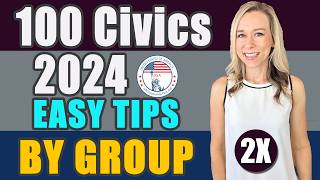 2024 Official USCIS 100 Civics Questions 2008 version BY GROUP REPEAT 2X  US Citizenship [upl. by Darcia]