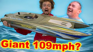 Twin Motor 12s RC Speed Boat fastest RTR boat in the world [upl. by Orson]