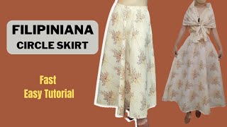 How To Make A Half Circle Skirt For A Stunning Filipiniana Dress [upl. by Leilah]