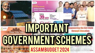 Important Government Schemes 2024  Assam Budget  Current Affairs  APSC  ADRE [upl. by Jeffy]