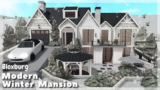 BLOXBURG Modern Winter Mansion Speedbuild  Roblox House Build [upl. by Nylatsirk]