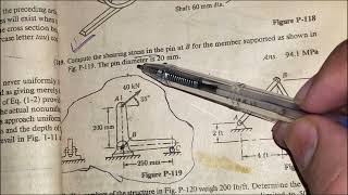 Shear Stress Pb119 mechanicsofsolids Strength of Material by Singer and Pytel shearstress [upl. by Nahtanha]