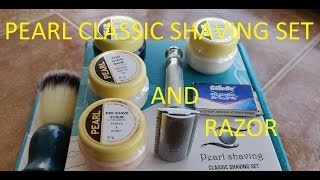 Pearl Classic Shaving Set with Pearl razor  Cinematic Recording [upl. by Nospmoht]