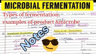 Microbial fermentation  Types examplesNotes 🤩microbiology fermentation [upl. by Narruc]