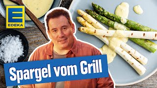 Spargel vom Grill  Mit veganer Sauce Hollandaise [upl. by Enyamrahs]