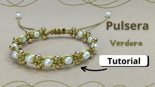 Te Enseño Hacer Elegante Pulsera Verdora Tutorial DIY [upl. by Ahsemat]