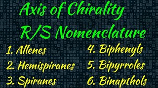 RS Configuration in Allenes Hemispiranes Spiranes Biphenyls Bipyrroles Binapthols [upl. by Pevzner749]