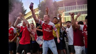 Man City fans at Arsenal Scenes and pyro as Arsenal win Loud rendition of North London Forever [upl. by Duff691]