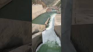 Flap open fully for flow release dams spillway travel nature waterreservoir [upl. by Gayl]