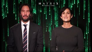 Interview Keanu Reeves Carrie Anne Moss talk The Matrix Resurrections amp being ready 20 years later [upl. by Etteloc]