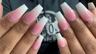 Acrylic Ombre Fill In Easy  Nails Tutorial [upl. by Frieder]