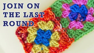 Join granny squares on the last round Join as you go [upl. by Risa]