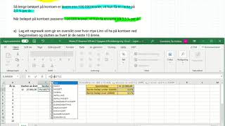 Matte 2P Eksamen V20 del 2 Oppgave 6 Renteberegning i Excel [upl. by Mohl]