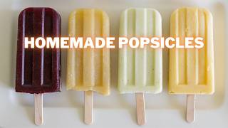 Healthy Homemade Popsicles  Homemade Ice Pops  4 easy Recipes [upl. by Fabrin860]