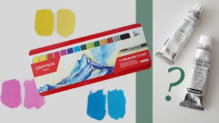 Caran dAche Gouache Studio 15 Swatching  Comparing the white to Schmincke Horadam [upl. by Sadonia]