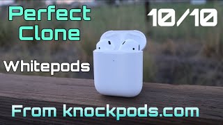 Knockpods Whitepods  Perfect 2020 CLONE Airpods [upl. by Garges]