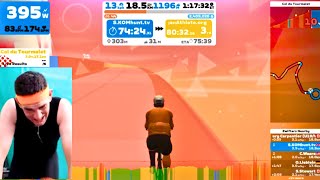 100kg Cyclist Takes on Zwifts Col du Tourmalet via the New ZWIFT Climb Portal LIVE 🔴 [upl. by Nyladnohr]