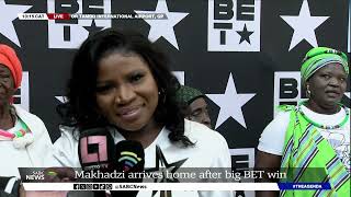 BET Awards  Warm welcome for Makhadzi [upl. by Ahsitak]