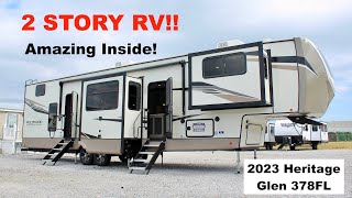 2 STORY FIFTH WHEEL RV 2023 Forest River Heritage Glen 378FL [upl. by Jopa]