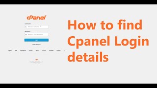 How to find Cpanel login details [upl. by Aisa]