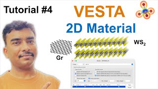 Create monolayer of 2D nanomaterial graphene and WS2 with VESTA Tutorial 4 [upl. by Refotsirc]