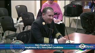 Hopkinton MA Select Board Chooses Gary Daugherty Jr as new Fire Chief [upl. by Norra958]