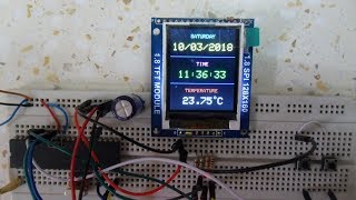 Real time clock with temperature monitor using PIC16F877A DS3231 and ST7735S TFT [upl. by Margalit]