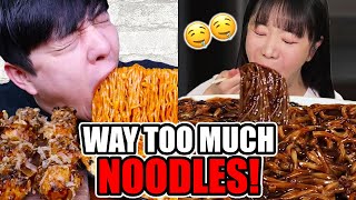 Mukbangers eat TOO MUCH NOODLES [upl. by Analad]