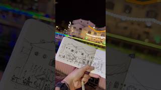 Malacca Travel Sketch  Line drawing  Travel Sketch crayon Crayonvlog CrayonArtChannel [upl. by Edholm]