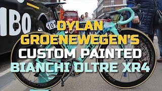 Dylan Groenewegens custom painted Bianchi Oltre XR4  NotiCiclismo [upl. by Saval951]