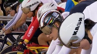 Womens Keirin Final  2014 Track Cycling World Cup  London [upl. by Zilef790]