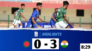 Bangladesh VS India 0  3 Football Match  SAFF U20 Championship  Highlights 🔥🔥 [upl. by Kailey30]