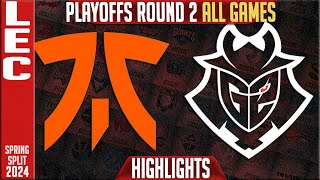 FNC vs G2 Highlights ALL GAMES  LEC Spring Playoffs 2024 Upper R2  Fnatic vs G2 Esports [upl. by Haynor]