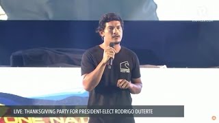 Baste Dutertes speech at thanksgiving party [upl. by Troy]