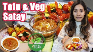 Tofu amp Veg Satay Skewers  Easy vegan recipe [upl. by Tsai]