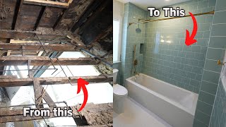 Complete New Layout Bathroom Remodel  Start to Finish  PLAN LEARN BUILD [upl. by Dyrraj]