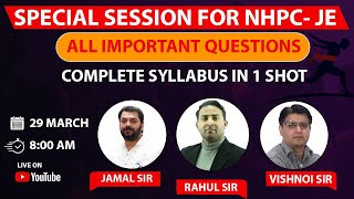 NHPC JE Mechanical all imp questions in one Session  Covering Full Syllabus  NHPC Preparation 2022 [upl. by Sidell684]