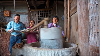 1800KG Rice Harvest  2000 yearold ancient rice husking method [upl. by Epner]