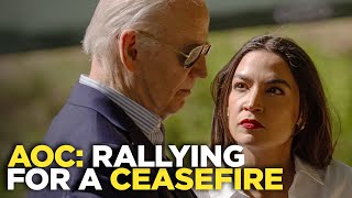 Alexandria OcasioCortez rallies voters for Biden demands peace for Gaza [upl. by Bopp]