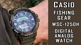 Casio WSC1250h Fishing indication and Moon phase digitalanalog watch review casio gedmislaguna [upl. by Farver]