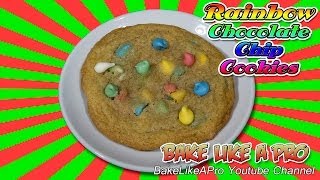 Easy Rainbow Chocolate Chip Cookies recipe [upl. by Nitsuga421]