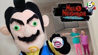 Hello Neighbor in Real Life Scavenger Hunt 5 Surprise Toy Food vs Real Food Challenge [upl. by Airlia927]