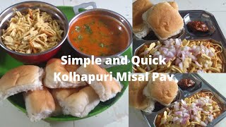 Simple and Quick Kolhapuri Misal Pav Recipeyt misalpav [upl. by Rickard]