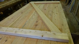 Building a batten wood door with step joint [upl. by Austina]