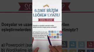 6Sınıf Bilişim 1Dönem 1Yazılı SoruCevap [upl. by Hedges407]