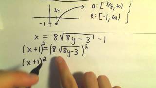 Finding the Inverse of a Function or Showing One Does not Exist Ex 4 [upl. by Larner448]